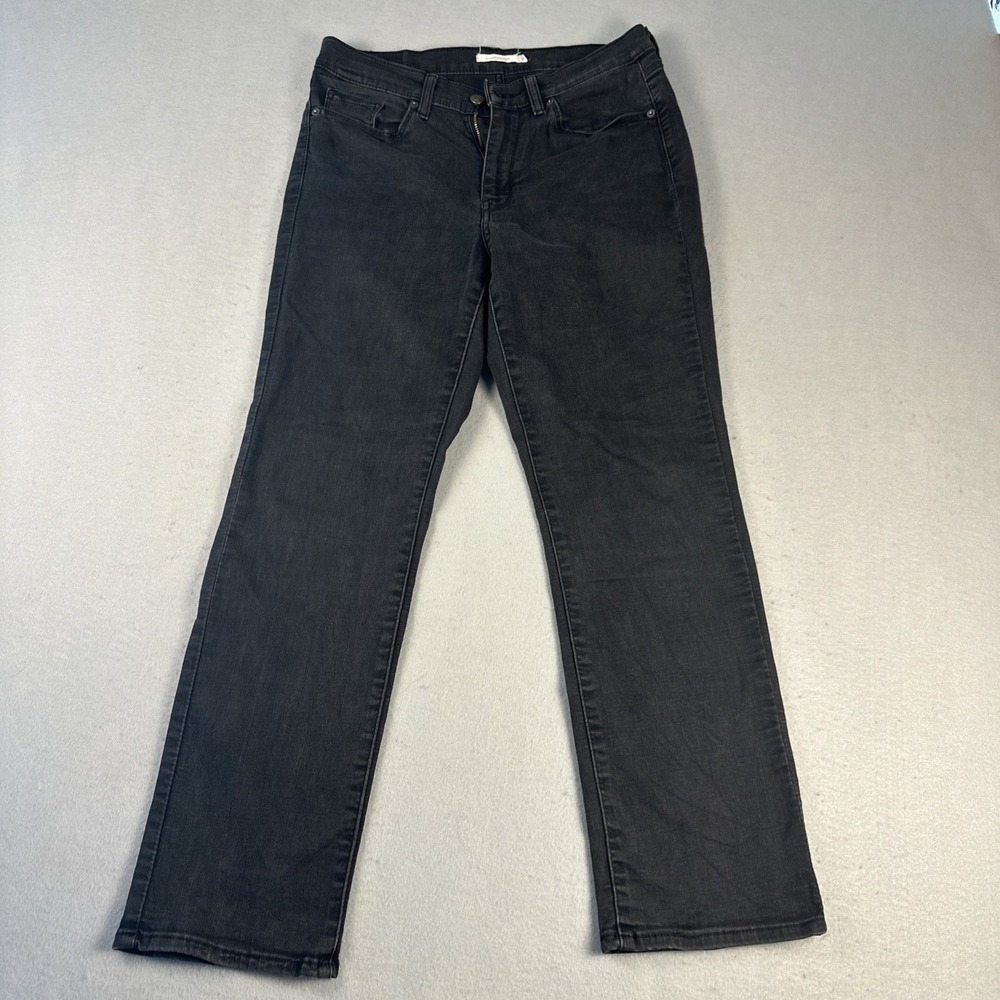 Levi's Classic Straight Jeans Women 8 Black Stretch Mid Rise Denim
